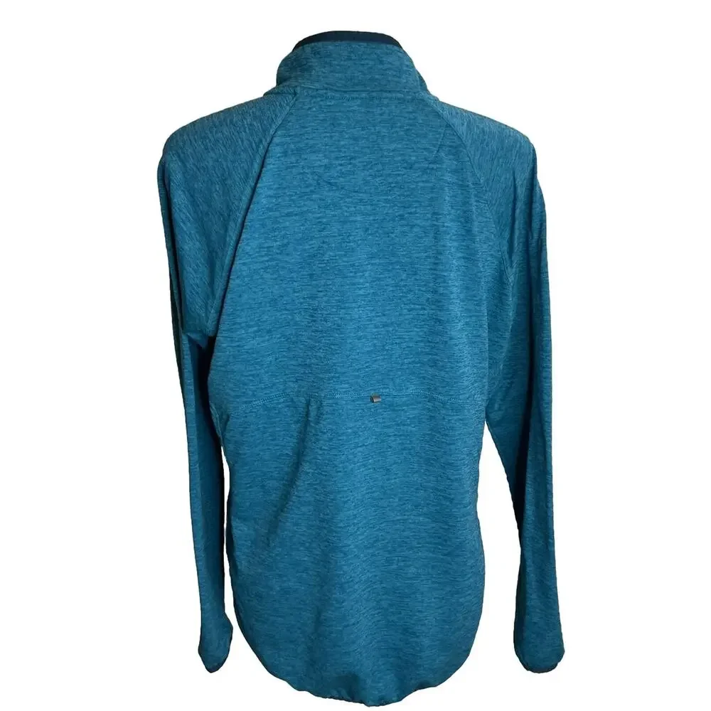 L.L. Bean Adventure Grid Blue Half-Zip Polyester Pullover Thumb Slot Size L Reg - Picture 8 of 15